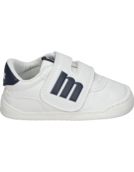 Zapatilla Barefoot Mustang Free Baby 48909 Blanca Y Azul Marina 23