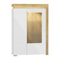 vajillero 2 puertas lado derecho paneles laminados blanco y madera