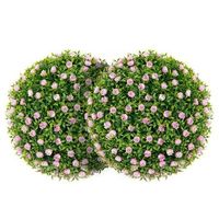 juego de 2 bolas de boj bolas decorativas resistentes a los rayos uv planta artificial topiaria planta decorativa diametro 37 cm