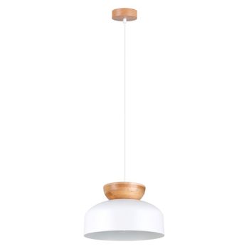Lámpara de techo blanco/madera natural madera/acero alt. 130