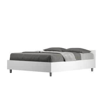 Cama Doble Con Almacenaje 140x190 Fresno Blanco Nuamo