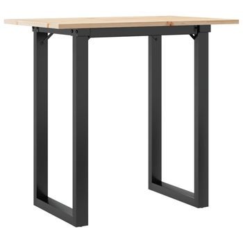 Mesa De Comedor Marco O Madera Maciza Pino Y Acero 80x50x75 Cm Vidaxl