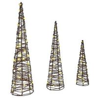 arbol de navidad 3 uds 90 led calido 20 x 20 x 80 cm ratan vidaxl