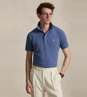 polo ralph lauren para hombre 710941439026 polo de pique elastico custom slim fit azul m casual algodon manga corta