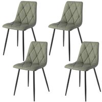 set 4 sillas acolchadas verde rombos 544588 cm