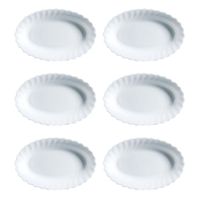 set 6 fuentes opal blancas 22 cm