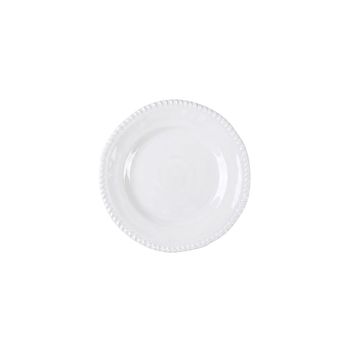 Plato plano en melamina blanca con borde de cuerda 28x28x2.5cm