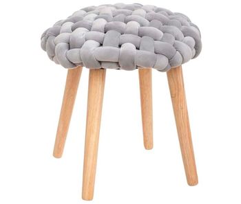 Taburete de tejido tricotado. dimensiones:39x39x43cm, color: gris