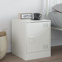 mesita de noche - mueble de dormitorio - acero laminado en frio - blanco 345x39x44cm