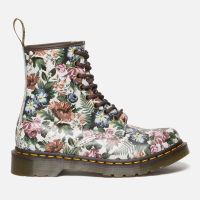 dr martens womens 1460 floral-print leather 8-eye boots - uk 3