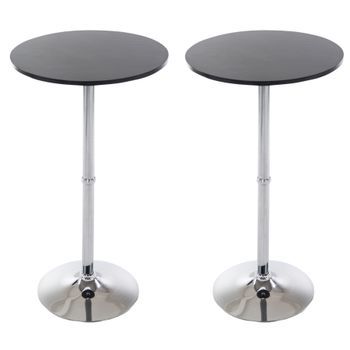 Set De 2 Mesas Redondas De Bar Madera Negro Ø 60 Cm Clp