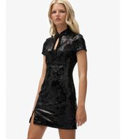 superdry para mujer w8012036a vestido mandarin sequin mini negro l casual fiesta poliester manga corta