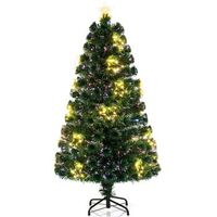 arbol de navidad artificial de fibra de vidrio de con iluminacion blanca 150 cm
