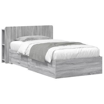 Estructura De Cama Con Almacenamiento Sonoma Gris 90 X 190 Cm Vidaxl