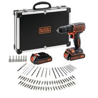blackdecker cdc18bafc-qw taladro atornillador de 18v kit de accesorios con funda de transporte naranja
