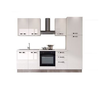 Cocina con electrodomésticos gilda ice 270cm izquierda blanco brillo