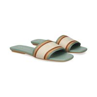 armani exchange sandalias planas mujer - beige talla 5