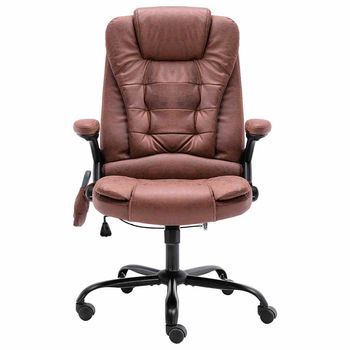 Silla De Masaje | Silla De Gaming De Masaje Piel De Ante Sintética Marrón Claro