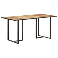 mesa de comedor madera de mango rugosa 160 cm vidaxl