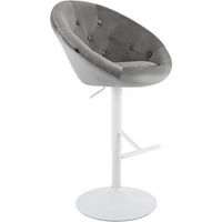 taburete de bar london de terciopelo gris 57x65x66 cm clp