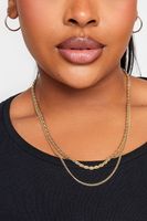 conjunto dorado de collar doble altura y pendientes aros