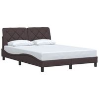 estructura de cama sin colchon tela marron oscuro 120x200 cm