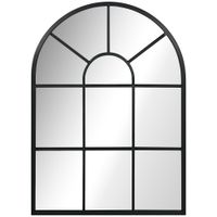 homcom espejo decorativo de pared 50x70cm espejo de ventana de metal para salon dormitorio entrada estilo moderno negro