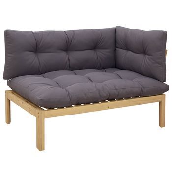 Unidad Sofá Esquinero Acacia Claro Y Gris Oscuro Vidaxl