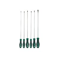 parkside - juego de destornilladores largos de 6 piezas con mangos ergonomicos y puntas magneticas para taller y electricidad