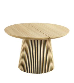 Mesa de comedor redonda extensible marrón de 120, 160 o 200 cm