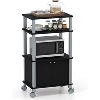carrito de cocina soporte para costway microondas y horno con ruedas estante organizador negro