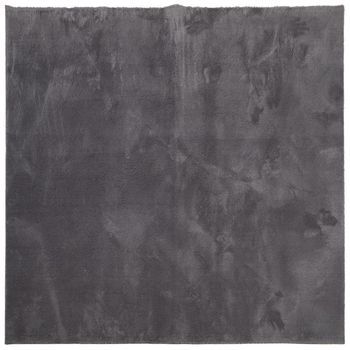 Alfombra De Pelo Corto Suave Lavable Huarte Antracita 160x160cm Vidaxl