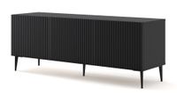 mueble para tv efecto madera negro led