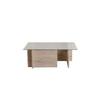 mesa baja de madera vetrino - 105 x 65 x 40 cm - travertino