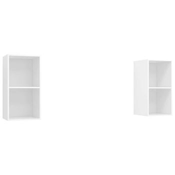 Muebles De Pared Para Tv 2 Uds Madera Contrachapada Blanco Vidaxl