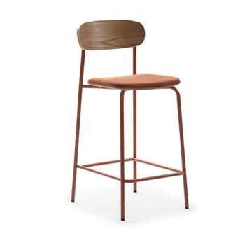 Conjunto de 2 sillas de bar de tela y metal h66cm - óxido