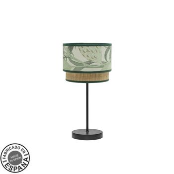 FABRILAMP Lámpara de sobremesa pequeña Congo 1xe14 Negro/verde-natural