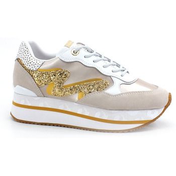 Manila Grace Deportivas Moda Sneaker Platform Glitter Rosa Chiaro Bianco S638 para mujer