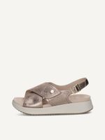caprice sandal brown made of leather without heel size 36