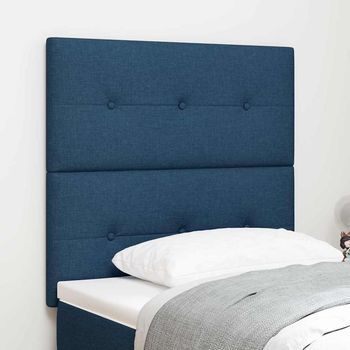 Vidaxl Cabecero Ajustable En Altura Con Cabecera Azul 100 Cm Tela