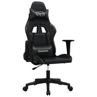 silla gaming  silla de oficina  silla gamer ergonomica con masaje cuero sintetico negro