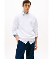 tommy hilfiger para hombre mw0mw37232 sudadera essential fleece crewneck blanco xxl casual algodon