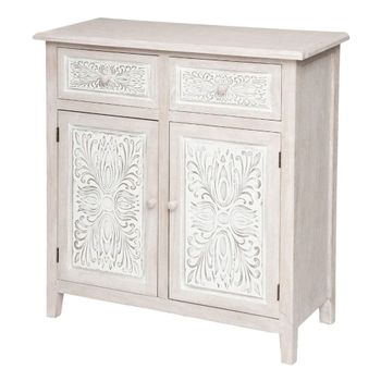 Aparador de madera en beige 80x34x85cm
