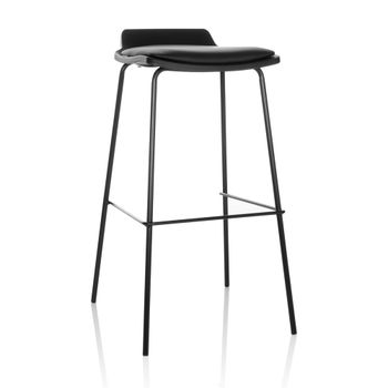 Taburete de bar piel sintética negro