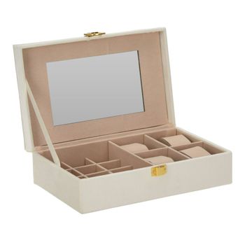 Caja joyero en madera blanco 25x16x7cm