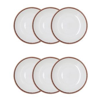 Set 6 Plato Hondo 23cm Orion Hydrozero B 23cm Bidasoa Orion Hydrozero - Blanco Apto Microondas