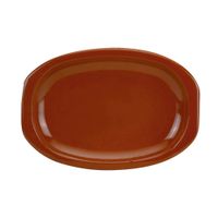 fuente oval barro marron 36x25 cm