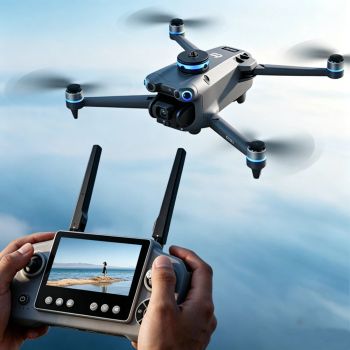 LSRC GT60 GPS 5G WiFi FPV con pantalla LCD de 4,3 pulgadas, controlador, 720P HD, doble cámara, gimbal de servo, evitaci