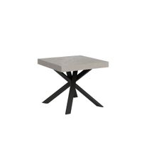 mesa extensible 90x90194 cm tapa cachemira patas antracita