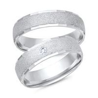 alianzas 18 quilates oro blanco con diamante
